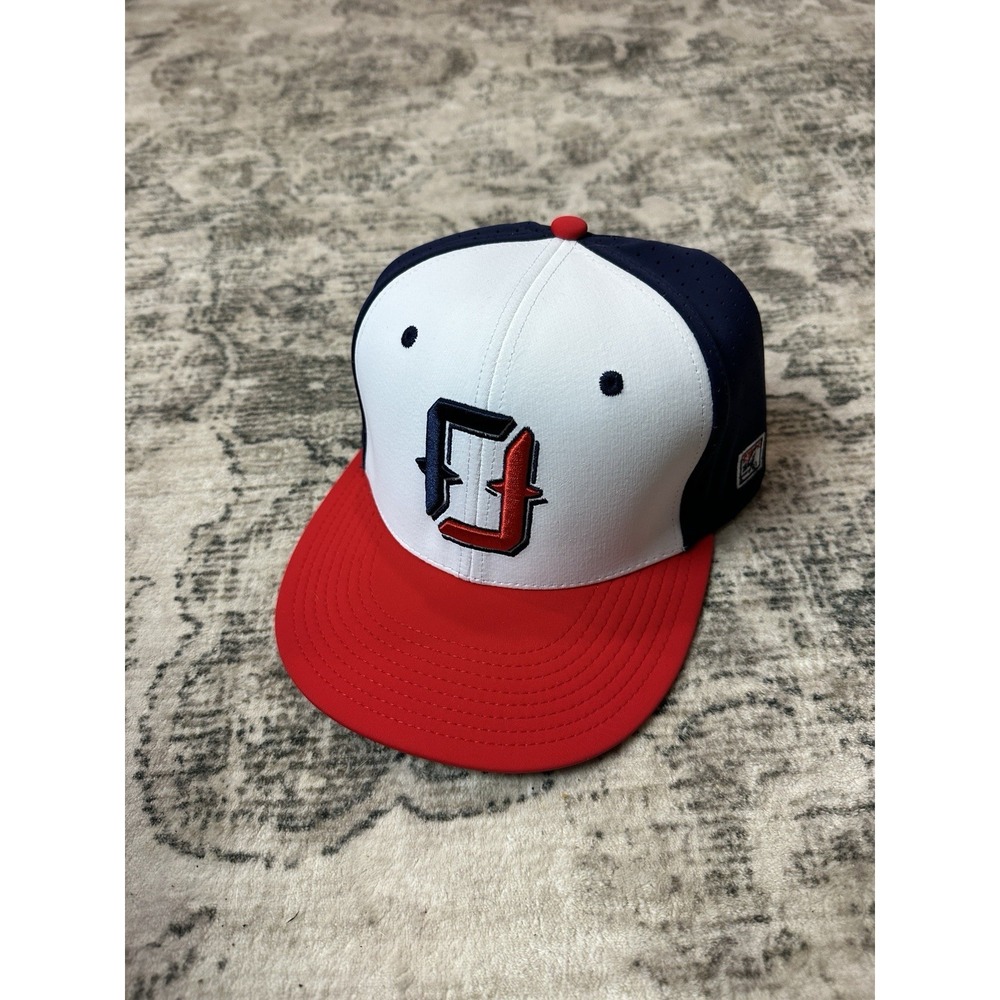 The Game USA Fitted Baseball Hat Medium Red White Blue Classic America Omaha